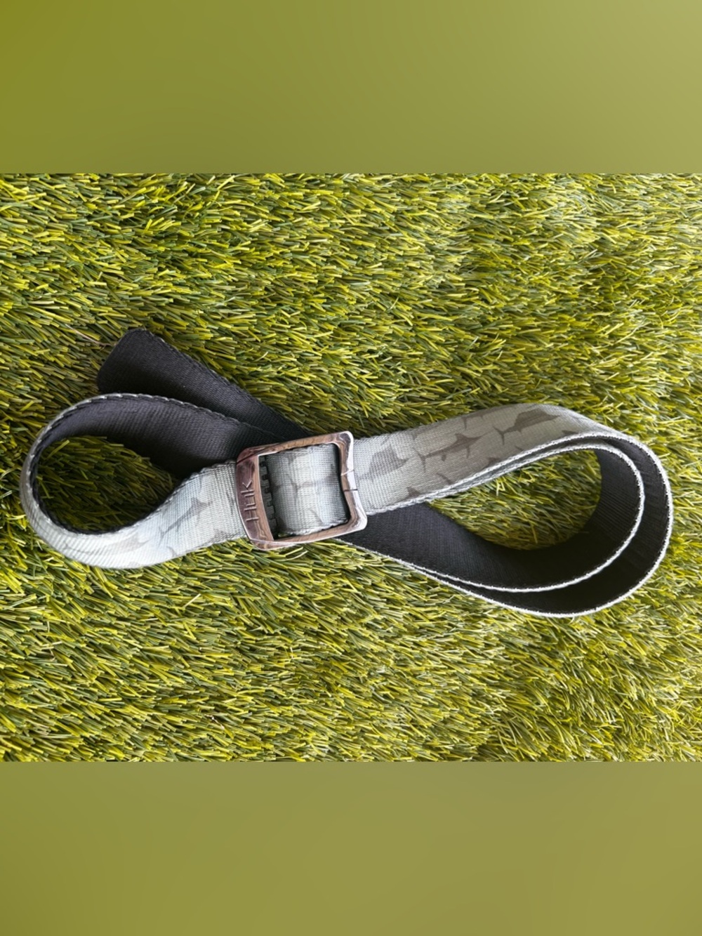 Huk Men's Black and Gray Camouflage Fabric Belt with Metal Buckle